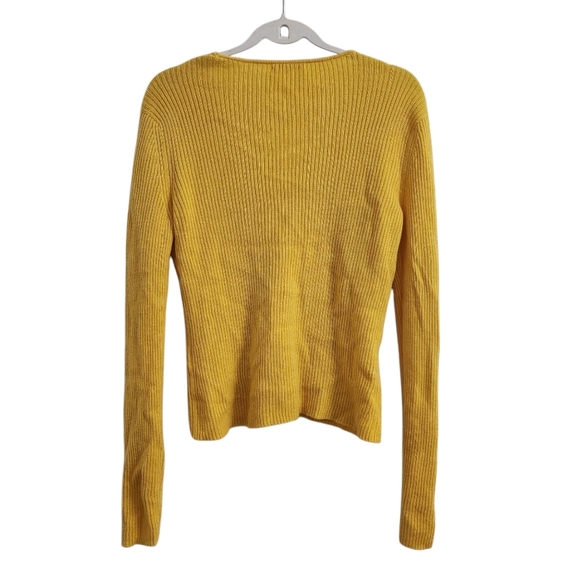 Nomadico Sweater Womens Yellow Pearl‎ Buttons Pure Mongolian Cashmere One Size - Picture 3 of 9